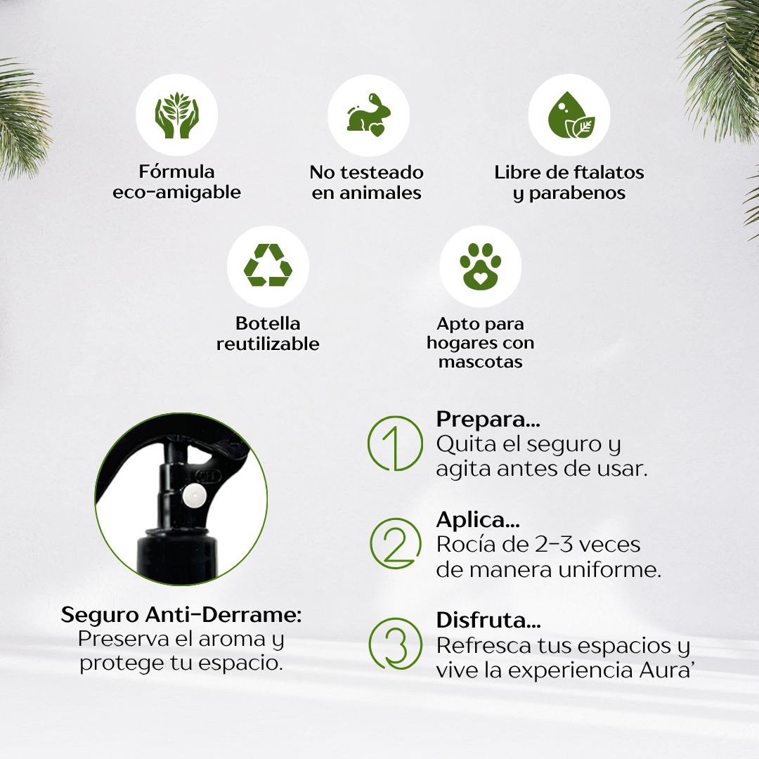 Pack Aromatizante Spray Room Essentials Aura´ | Bolsillo + Auto + Hogar