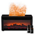 Humidificador Chimenea Aura Fuego Realista + Doble Aroma Negro