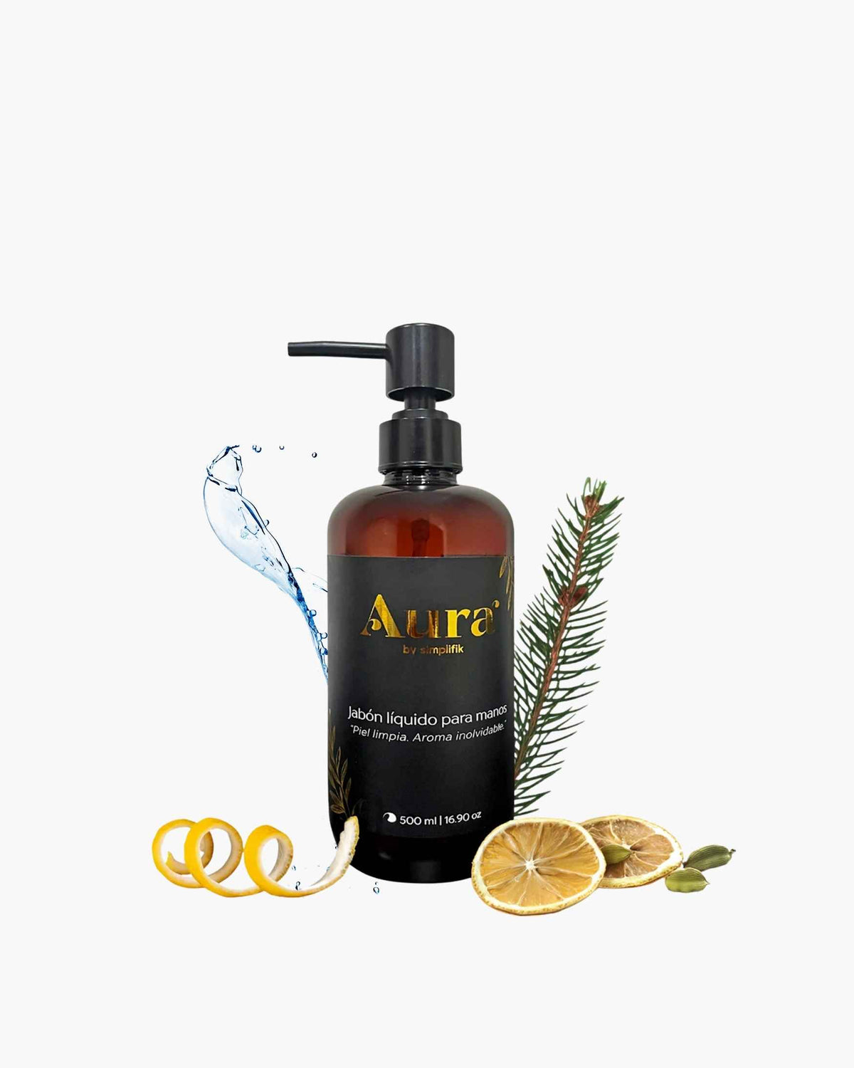 Jabón líquido para manos Aura by Simplifik aroma Tipo Abercrombie 