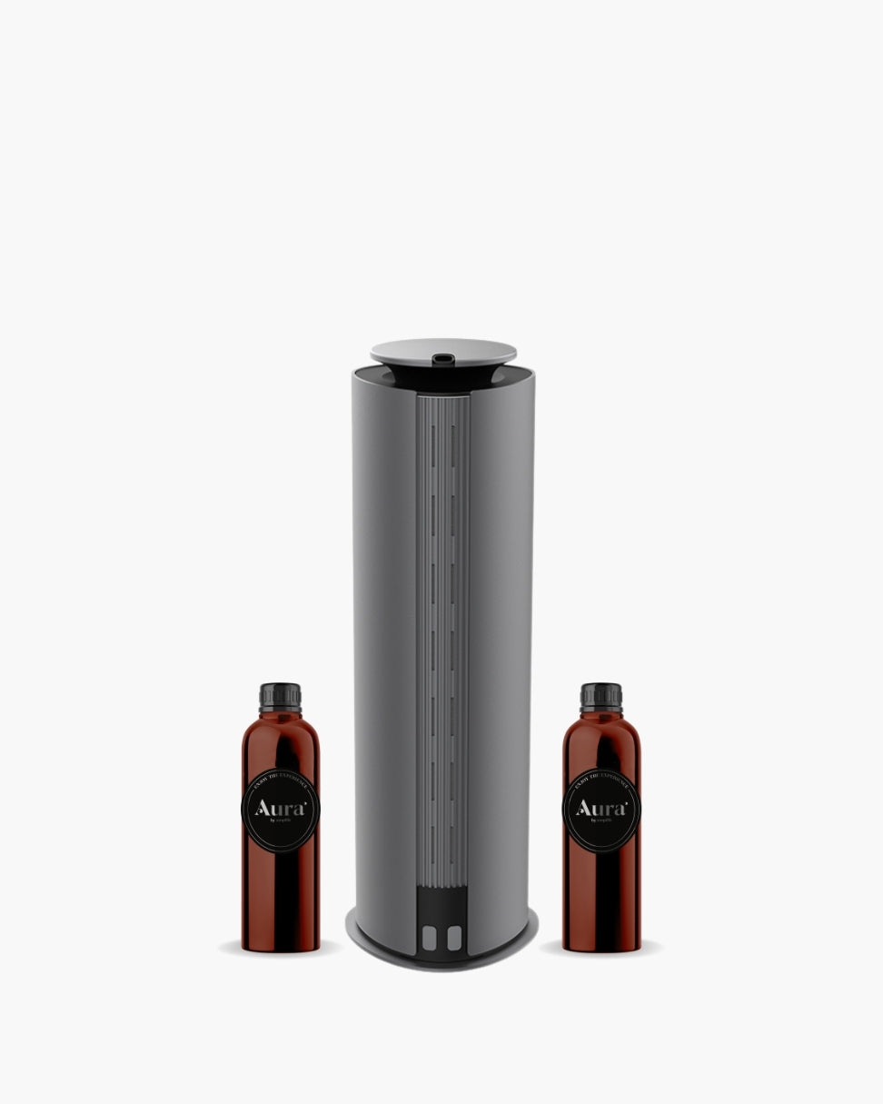 Difusor profesional Mist Aura by Simplifik recargable para aromatización de ambientes con control desde app móvil y aromas