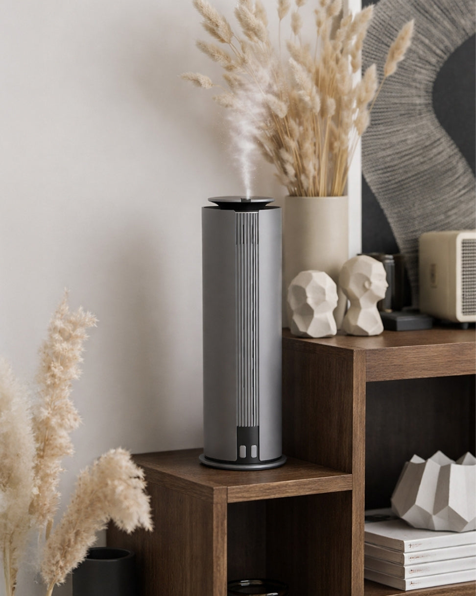 Difusor profesional Mist Aura by Simplifik recargable para aromatización de ambientes con control desde app móvil
