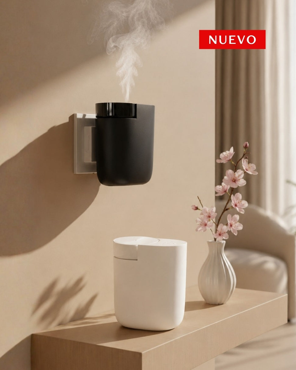 Difusores plug-in Orión Aura by Simplifik para aromatización de espacios con control desde app móvil
